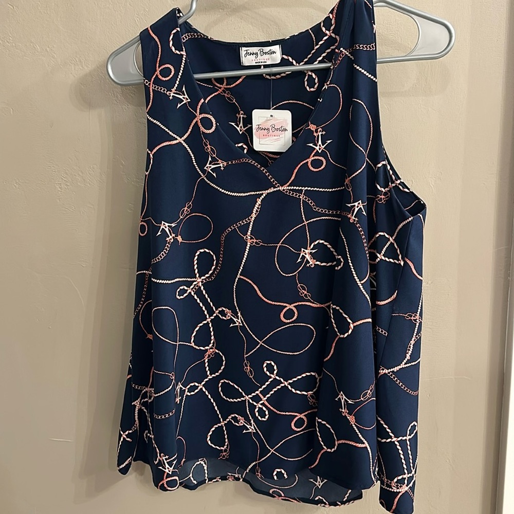Nautical dressy tank top NWT